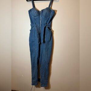 Denim Blvd Denim Jumpsuit Size M w/ Zipper and Belt